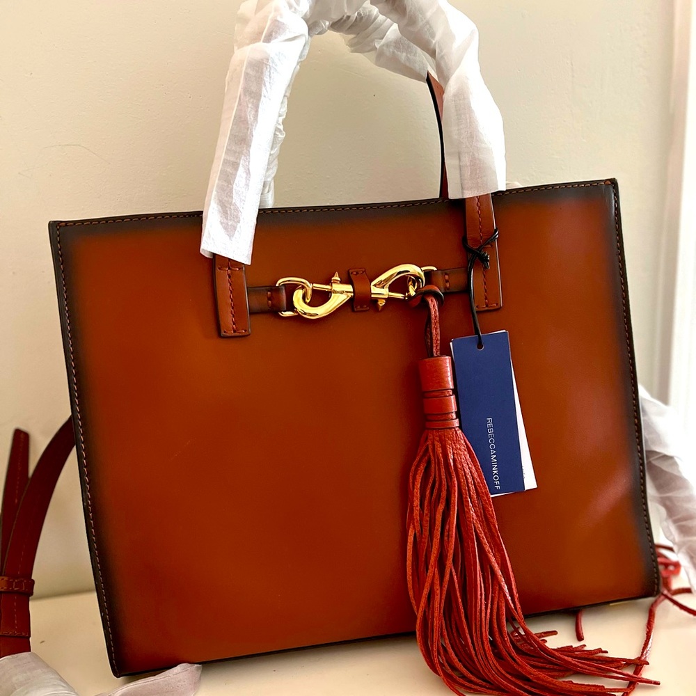 BEAUTIFUL Rebecca Minkoff brown handbag with strap!